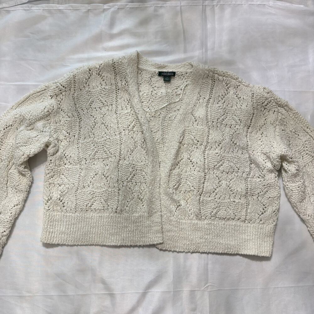 Wild Fable Cardigan Women’s Small Cream Chunky Knit Open Front Cozy Sweater